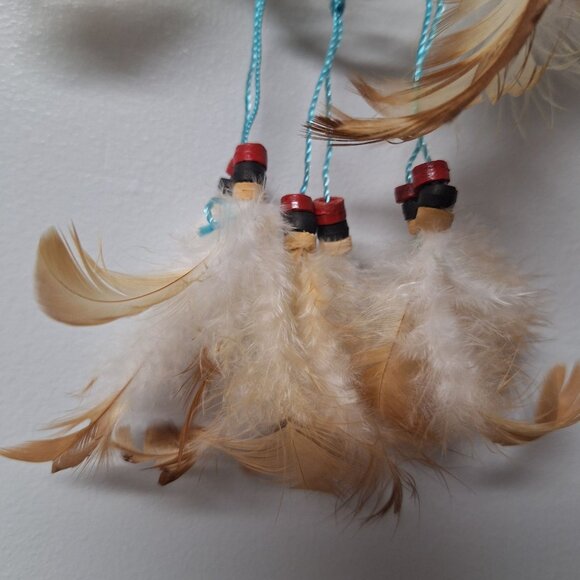 Peace Sign Rainbow Dreamcatcher‎ Feathers Beads Handmade Boho Native Traditions - Picture 10 of 10
